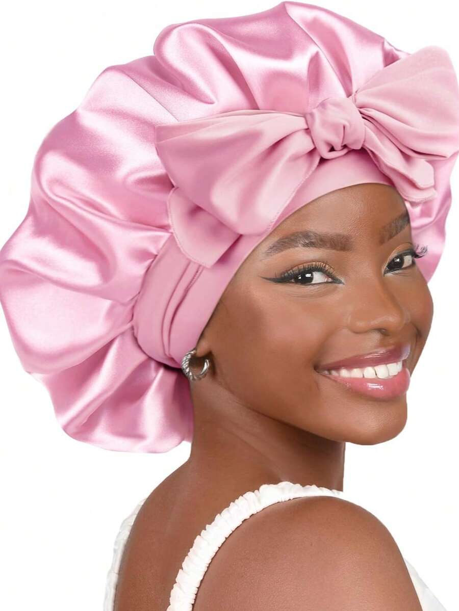 Purple Satin Bow Sleep Bonnet  - Satin Hair Bonnet incelemesi ve fiyatı