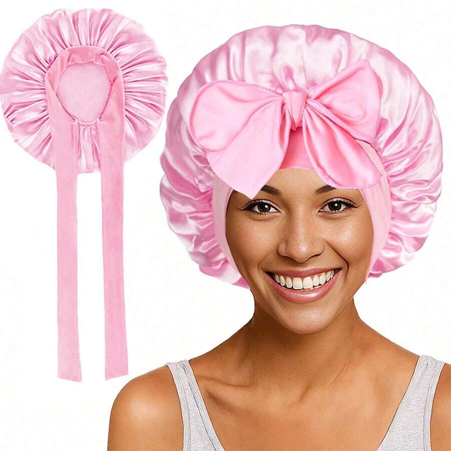 Purple Satin Bow Sleep Bonnet  - Satin Hair Bonnet incelemesi ve fiyatı