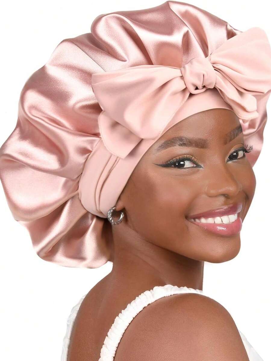 Purple Satin Bow Sleep Bonnet  - Satin Hair Bonnet incelemesi ve fiyatı