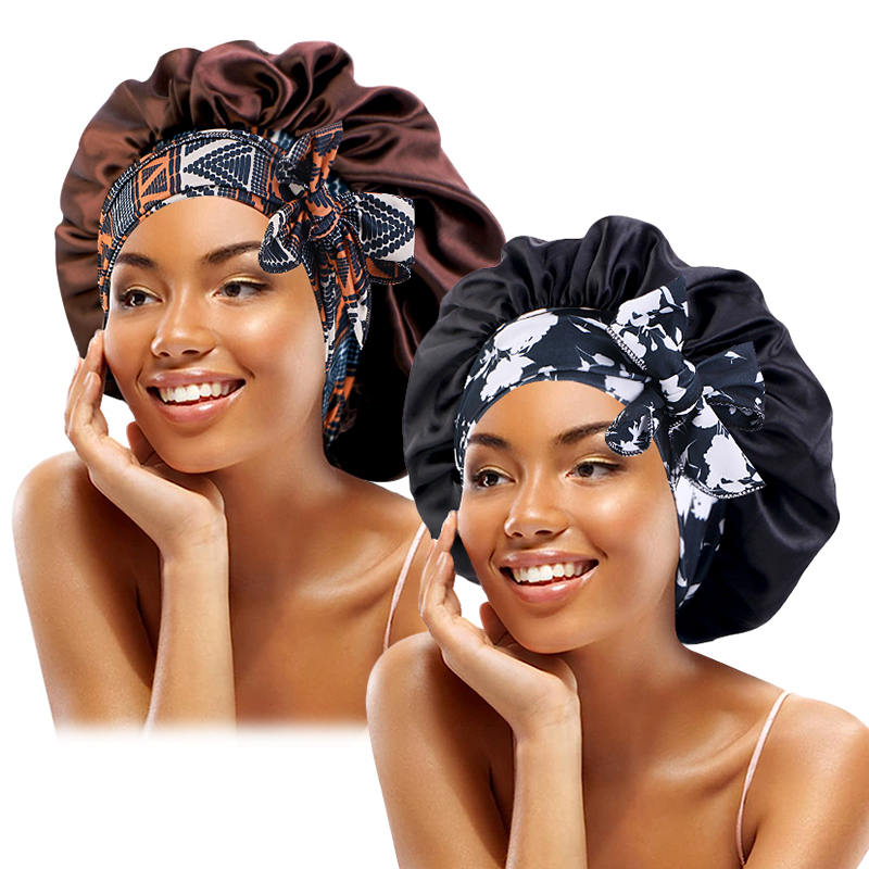 2PCS/LOT Boho Printed Headband - Satin Hair Bonnet incelemesi ve fiyatı