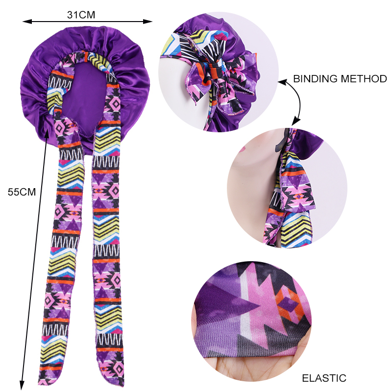 2PCS/LOT Boho Printed Headband - Satin Hair Bonnet incelemesi ve fiyatı