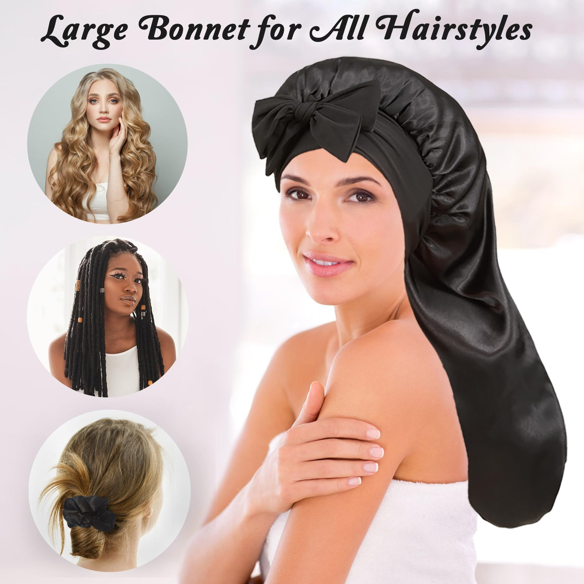 2pcs Extra-Large Satin Bonnets - Satin Hair Bonnet incelemesi ve fiyatı