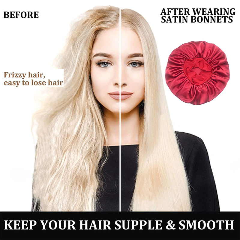 2PCS/LOT Women's Satin Solid B - Satin Hair Bonnet incelemesi ve fiyatı