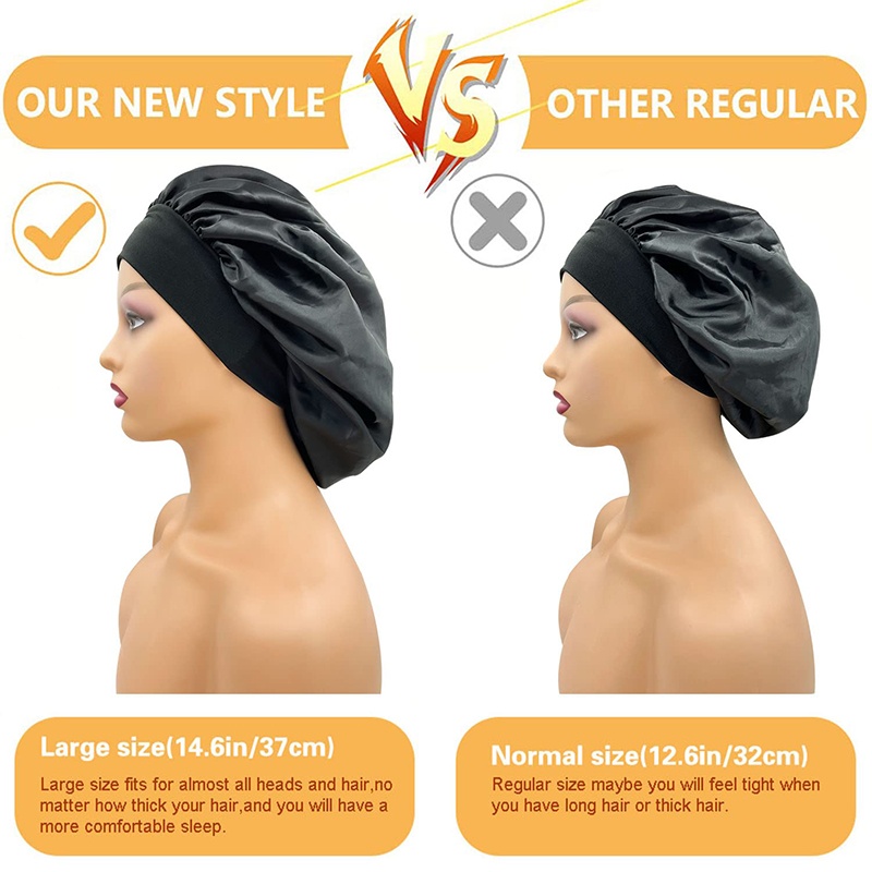 2PCS/LOT Women's Satin Solid B - Satin Hair Bonnet incelemesi ve fiyatı
